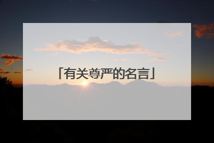 有关尊严的名言