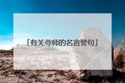 有关尊师的名言警句