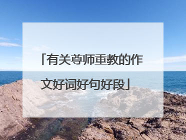 有关尊师重教的作文好词好句好段