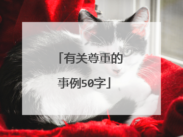 有关尊重的事例50字