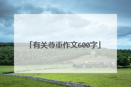 有关尊重作文600字