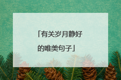 有关岁月静好的唯美句子