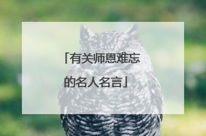 有关师恩难忘的名人名言