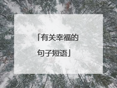 有关幸福的句子短语