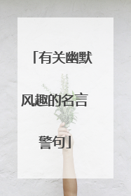 有关幽默风趣的名言警句