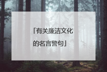 有关廉洁文化的名言警句