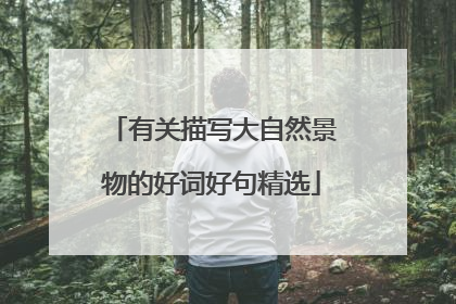 有关描写大自然景物的好词好句精选