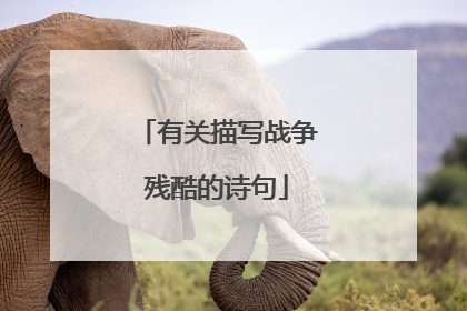 有关描写战争残酷的诗句