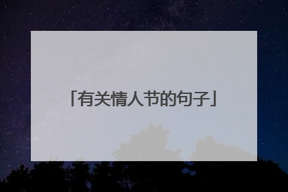 有关情人节的句子