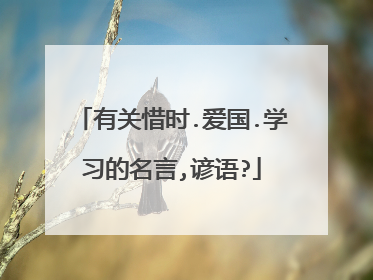 有关惜时.爱国.学习的名言,谚语?