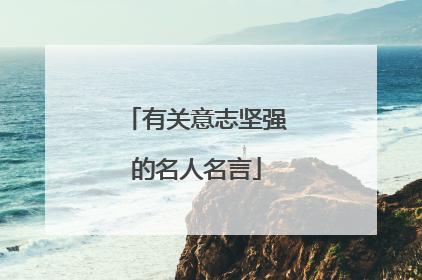 有关意志坚强的名人名言
