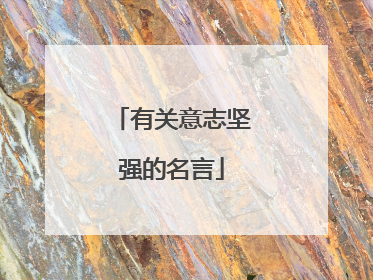 有关意志坚强的名言