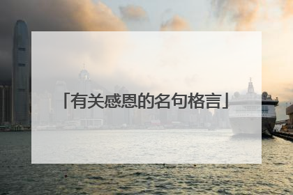 有关感恩的名句格言