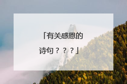 有关感恩的诗句???