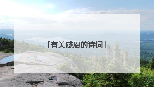 有关感恩的诗词