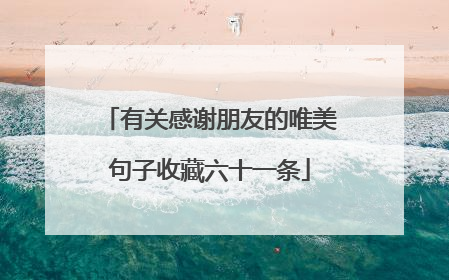 有关感谢朋友的唯美句子收藏六十一条