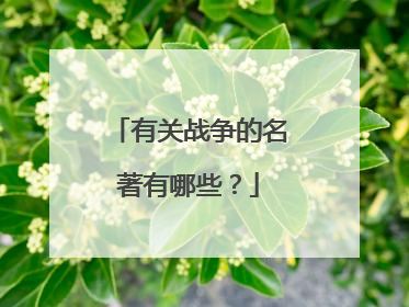 有关战争的名著有哪些？