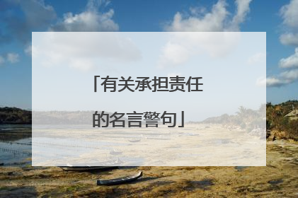 有关承担责任的名言警句