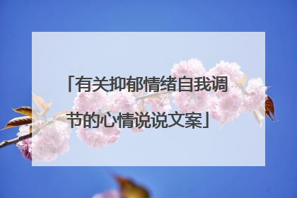 有关抑郁情绪自我调节的心情说说文案