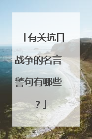 有关抗日战争的名言警句有哪些？