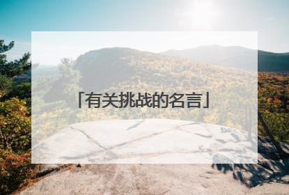 有关挑战的名言