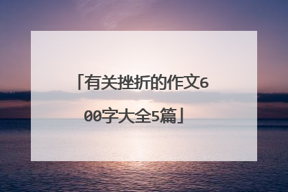 有关挫折的作文600字大全5篇