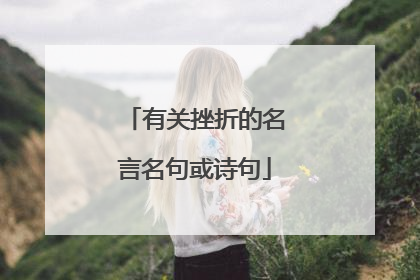 有关挫折的名言名句或诗句