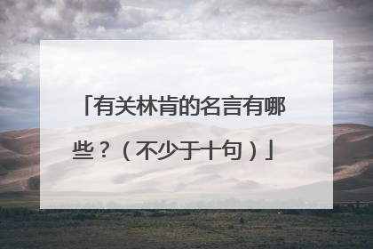 有关林肯的名言有哪些？（不少于十句）
