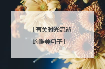 有关时光流逝的唯美句子