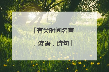 有关时间名言,谚语,诗句