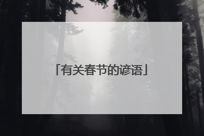 有关春节的谚语