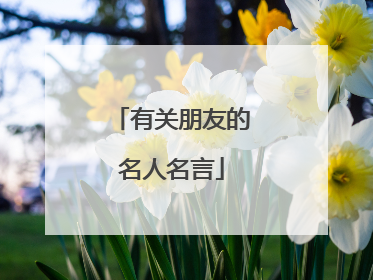 有关朋友的名人名言