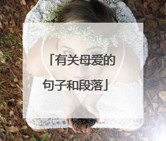 有关母爱的句子和段落