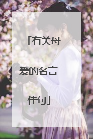 有关母爱的名言佳句