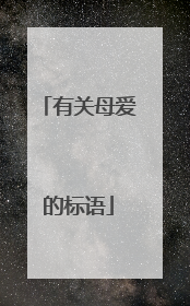 有关母爱的标语