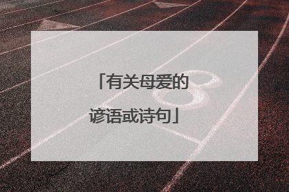 有关母爱的谚语或诗句