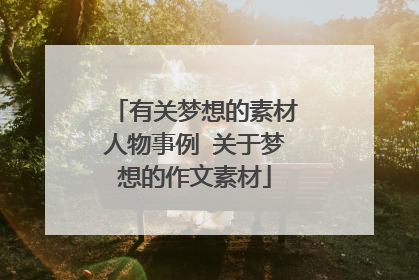 有关梦想的素材人物事例 关于梦想的作文素材