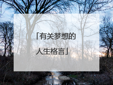 有关梦想的人生格言