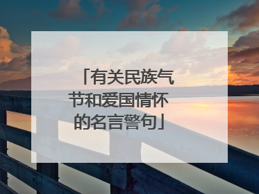 有关民族气节和爱国情怀的名言警句