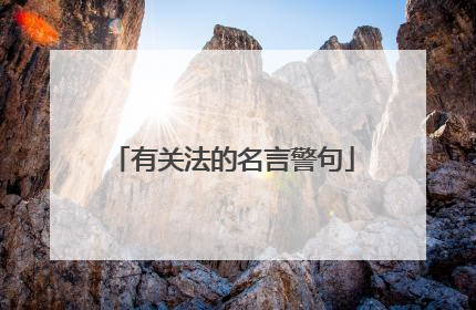 有关法的名言警句