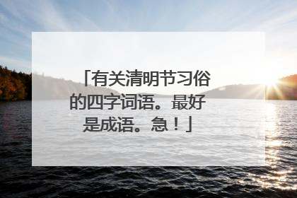有关清明节习俗的四字词语。最好是成语。急！