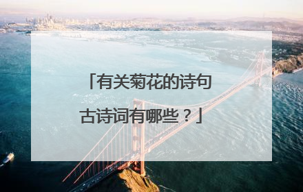 有关菊花的诗句古诗词有哪些?