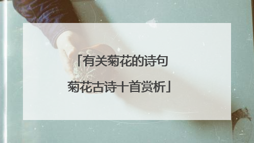 有关菊花的诗句 菊花古诗十首赏析