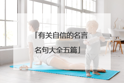 有关自信的名言名句大全五篇