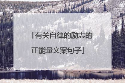 有关自律的励志的正能量文案句子