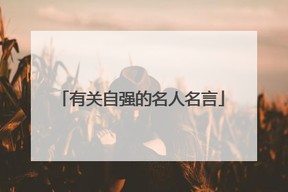 有关自强的名人名言