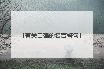 有关自强的名言警句