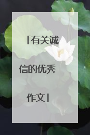 有关诚信的优秀作文