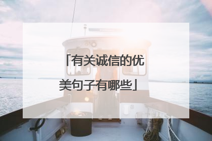 有关诚信的优美句子有哪些