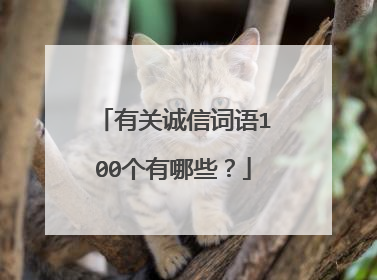 有关诚信词语100个有哪些?